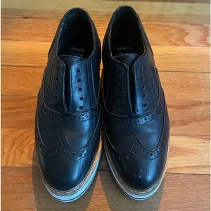 Bata real leather platform oxfords size 36